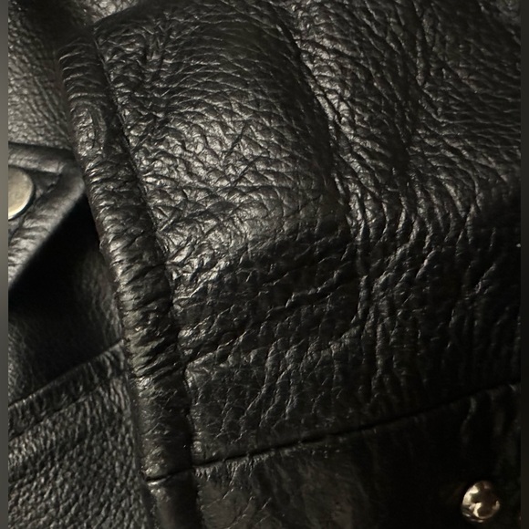 ASOS Reclaimed Vintage Black Real Leather Biker
Jacket Moto Stud ASOS H&M Zara M - Picture 16 of 16